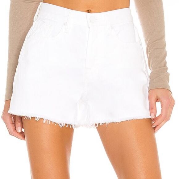 NWT 7 For All Mankind Monroe Revolve Cut Off Denim Shorts Clean White Rigid 32 - Picture 3 of 6